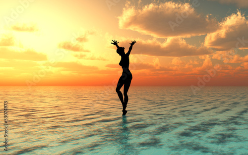 Illustration: Vacation dreams, sexy woman at the beach Vacation dreams, sexy woman at the beach