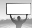 Menschen Gruppe Schild