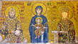 Virgin Mary holding the Christ Child. Byzantine mosaic art