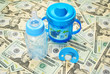 Blue Baby Items Over American $20 Bills