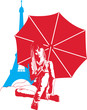 Graphic silhouette of a woman