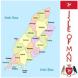 Vector: Isle of Man Europe emblem map symbol administrative divisions Isle of Man Europe emblem map symbol administrative divisions