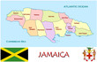 Vector: Jamaica Caribbean emblem map symbol administrative divisions Jamaica Caribbean emblem map symbol administrative divisions