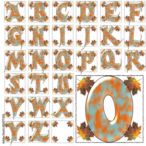 Vector: ABC alphabet halloween autumn fall font background ABC alphabet halloween autumn fall font background