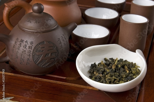 Photo: Tea set ready for traditional Chinese tea ceremony close up Tea set ready for traditional Chinese tea ceremony close up