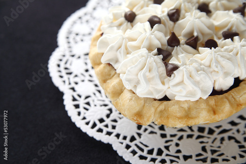 Photo: chocolate pie with whipped cream chocolate pie with whipped cream
