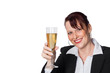 Frau mit einem Glas Sekt