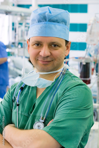 Photo: Smiley young doctor in ICU Smiley young doctor in ICU