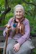 old grandmother with a long braid