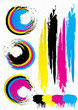 Multi-colored spots. CMYK