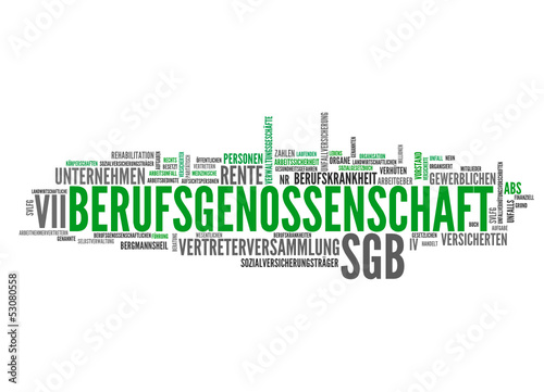 Vector: Berufsgenossenschaft (Unfallversicherung, tagcloud) Berufsgenossenschaft (Unfallversicherung, tagcloud)