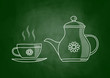 Tea drawing on blackboard