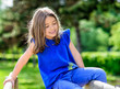 beautiful portrait of cute child playing