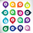 Map pins with arrows