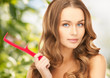 woman with brush