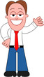 Cartoon Businessman Showing.