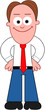 Cartoon Businessman Smiling.