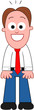 Cartoon Businessman Happy.