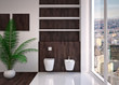 Illustration: Modern interior of bathroom Modern interior of bathroom