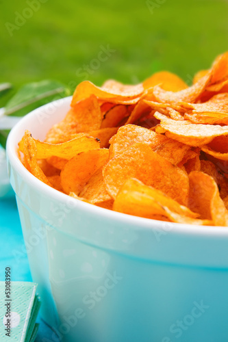 Photo: Fresh Bowl of Potato Chips Fresh Bowl of Potato Chips