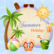 Summer holiday illustration with palm trees