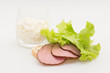 Cottage cheese, ham and lettuce