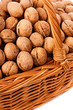 Walnuts in wicker basket