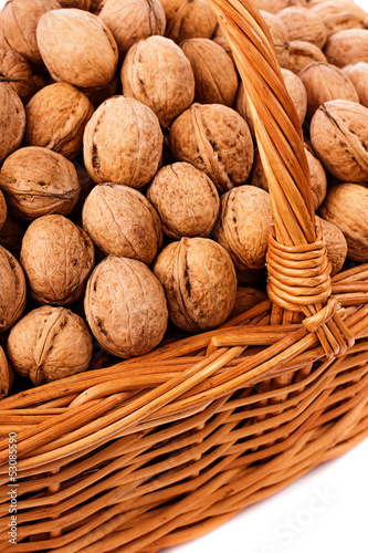 Photo: Walnuts in wicker basket Walnuts in wicker basket