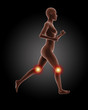 Illustration: Running female medical skeleton Running female medical skeleton