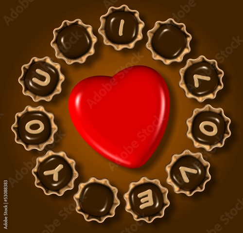 Illustration: I love you chocolate I love you chocolate