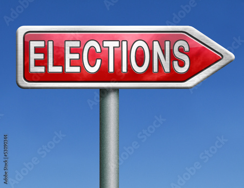 Photo: elections road sign arrow elections road sign arrow