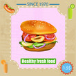 Vector: Tasty fresh delicious fast food poster. Vector illustration Tasty fresh delicious fast food poster. Vector illustration