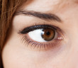 Human eye with reflection. Macro shot.