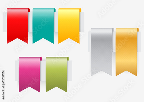 Vector: Ribbon set on white background Ribbon set on white background