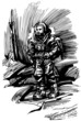 Spaceman on another planet