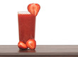 fresh pureed strawberry on a black background