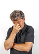 portrait of concentrated handsome man looking for a solution
