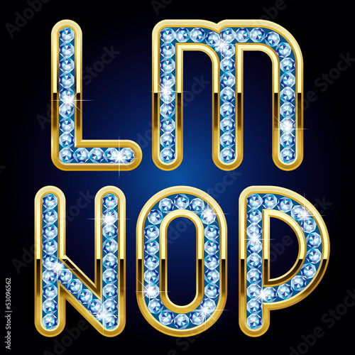 Vector: Gold and diamond alphabet letters Gold and diamond alphabet letters