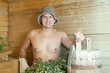 Man  in  sauna