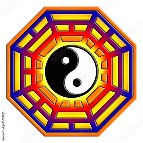 Illustration: Pakua, Bagua, Feng Shui Symbol, Kompass Pakua, Bagua, Feng Shui Symbol, Kompass