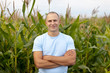 Photo: Happy farmer in field Happy farmer in field
