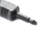 Fiber optic connector on the white background.