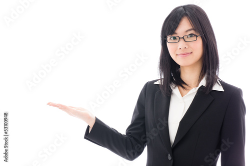 Photo: attractive asian businesswoman showing attractive asian businesswoman showing