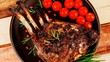 served charbroiled ribs on plate over wood 1920x1080 intro motio