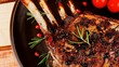 served charbroiled ribs on plate over wood 1920x1080 intro motio