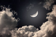 night sky with moon and clouds