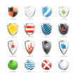 Colorful shields collection isolated on white