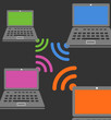 Vector: Laptop wireless connection composition Laptop wireless connection composition