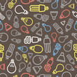 Vector: Lighting lamps seamless background Lighting lamps seamless background