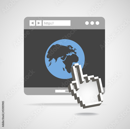 Vector: Web browser with Internet connection Web browser with Internet connection